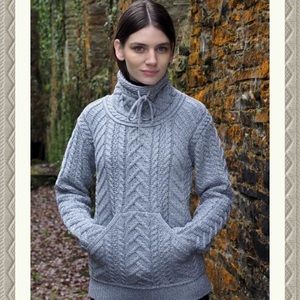 Aran Mor Super Soft Cowl Neck Merino Wool Sweater